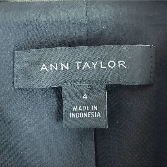 Ann Taylor Peplum Blazer Jacket Olive Green Lace 4 - Picture 8 of 11